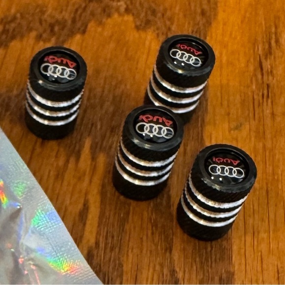 AUDI, 4PCS Tire Caps, Aluminum Alloy Valve Stem Cap, Decorative Accessory - Picture 4 of 4